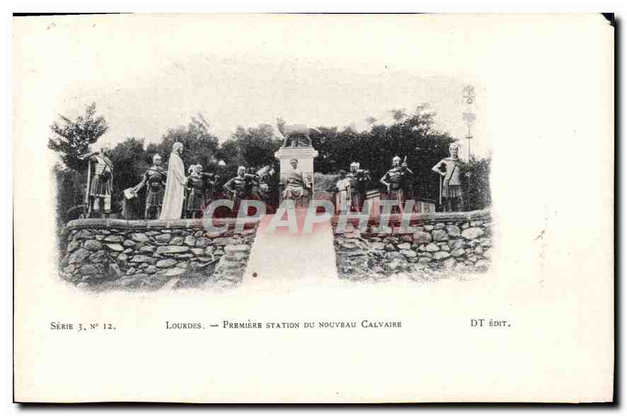 CPA Lourdes Premiers Station du Nouveau Calvaire La Joconde Vinci