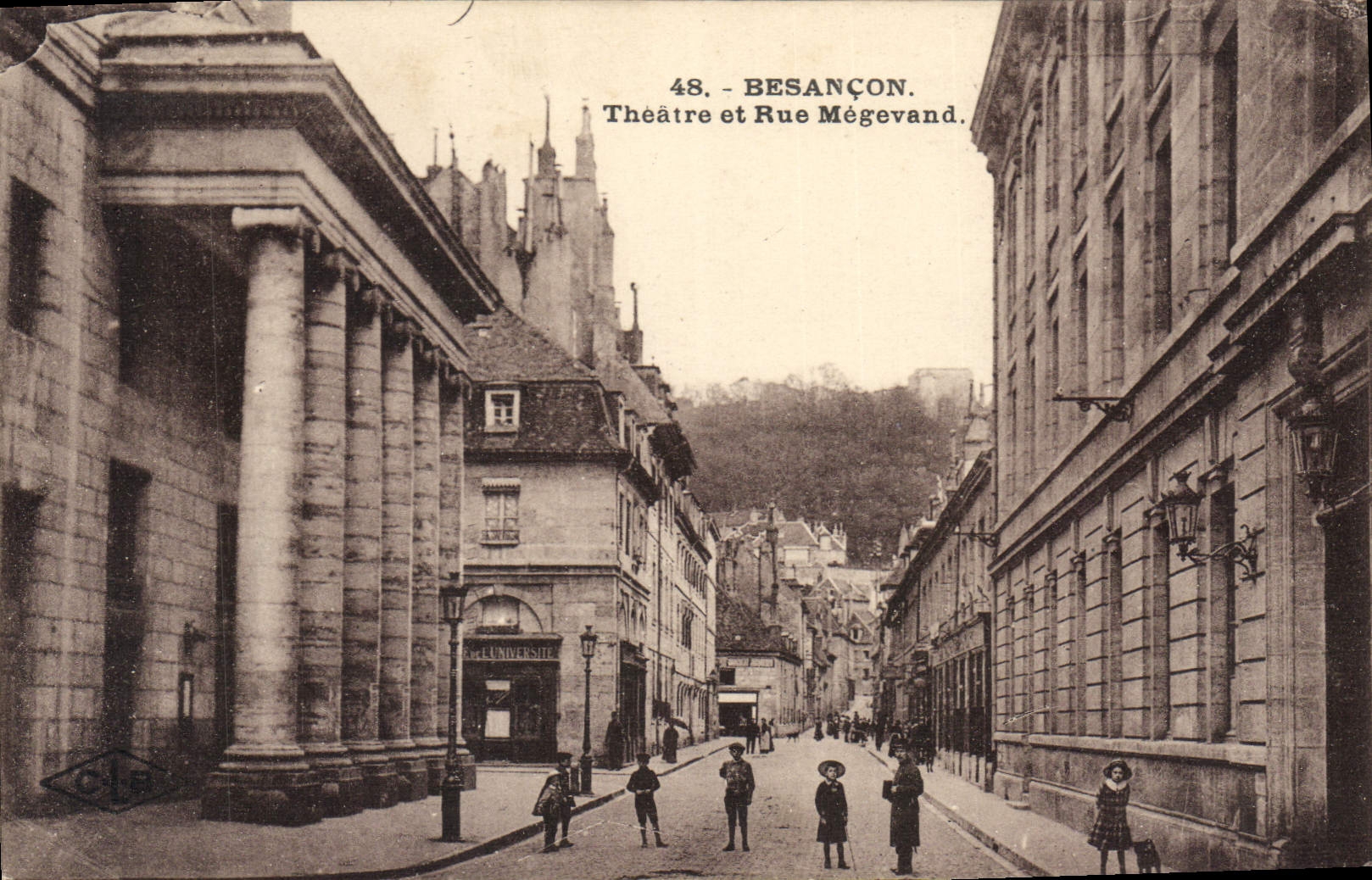 CPA Bresancon Theatre et rue Megevand 