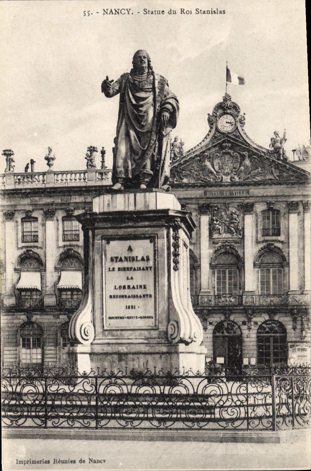 Nancy - Statue du Roi Stanislas — Imprimeries Réunies de Nancy, n° 55