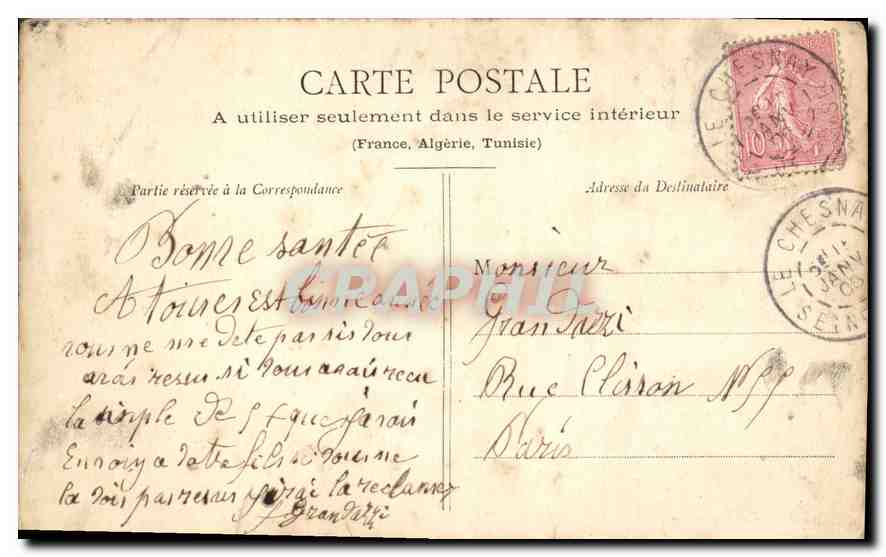 Versailles - Façade du Château sur les Jardins — Mme Moreau, édit., Versailles — Verso