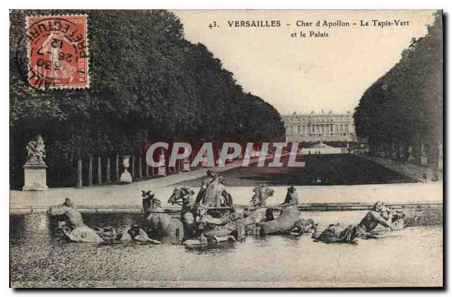 CPA Versailles Char d'Apollon Le Tapis Vert et le palais 