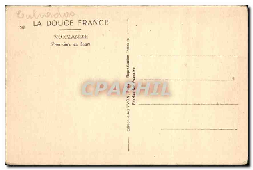 CPA La Douce France Normandie Pommiers en fleurs  — Rückseite