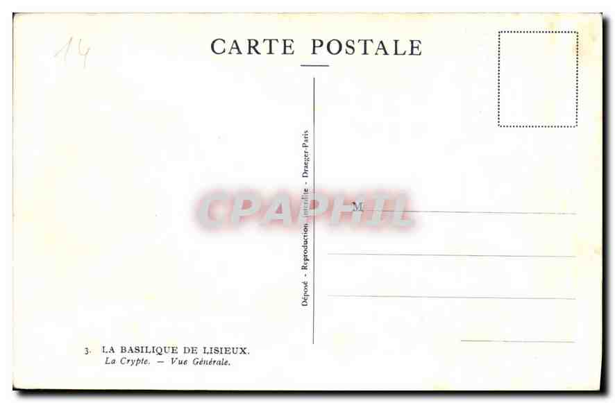 CPA La Basilique de Lisieux La Crypte Vue generale  — Rückseite