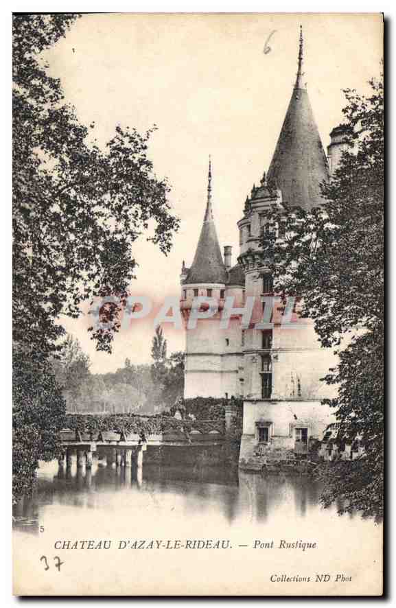 CPA Chateau d'Azay le Rideau Pont Rustique 