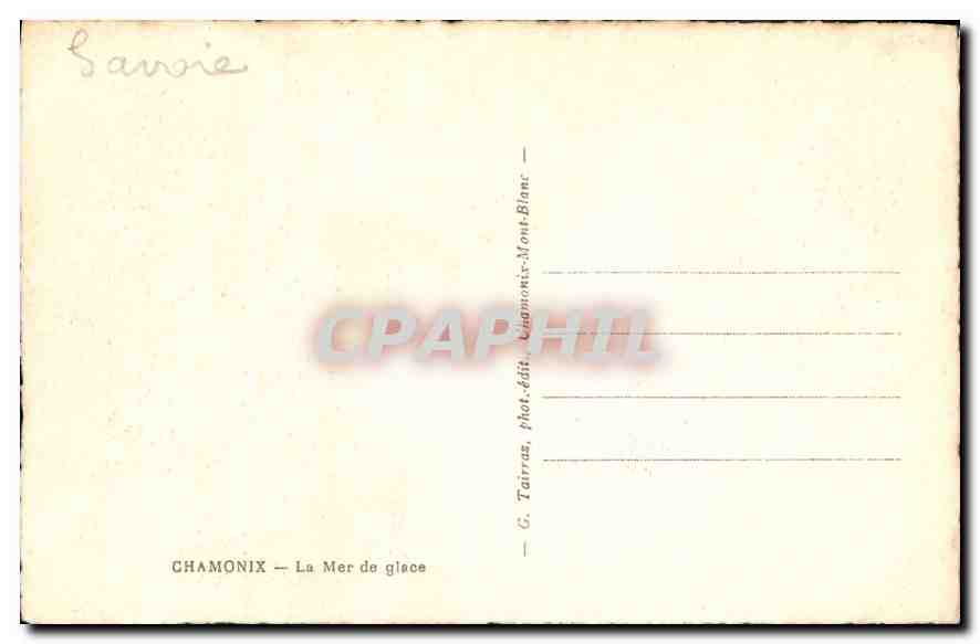 Mer de Glace — Chamonix-Mont-Blanc — G. Tairras — Verso