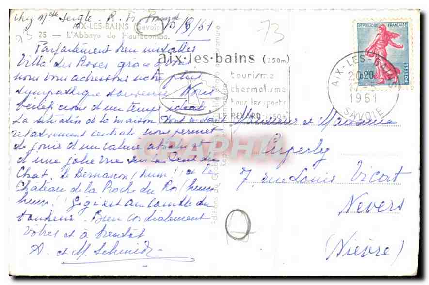 CPA Aix les Bains Savoie L'Abbaye de Hautecombe  — Rückseite