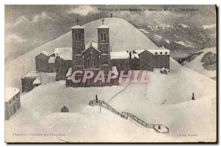 Pèlerinage de Notre-Dame de la Salette en Hiver — Vue Générale — Cliché Paure