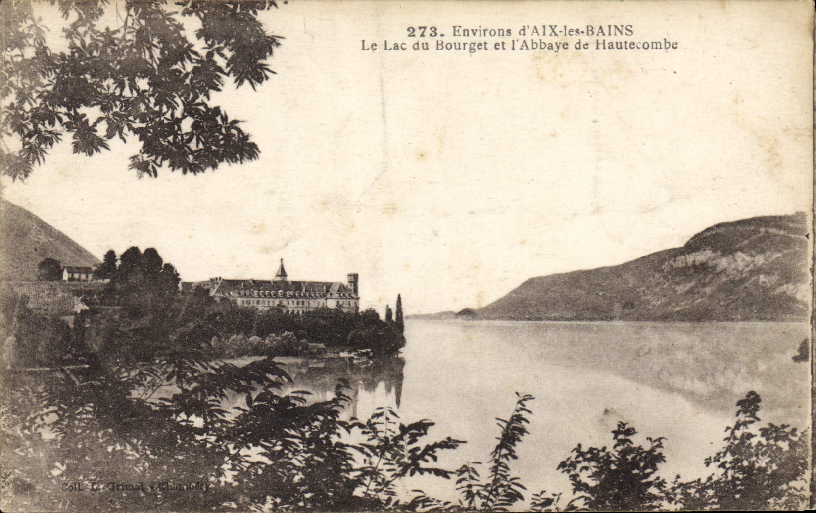 CPA Environs d'Aix les Bains Le Lac du Bourget et l'Abbaye de Hautecombe 