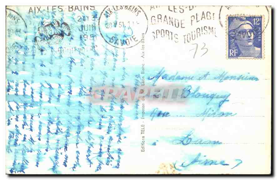 Bourget du Lac — La Plage au Fond le Nivolat — Tèle — Rückseite