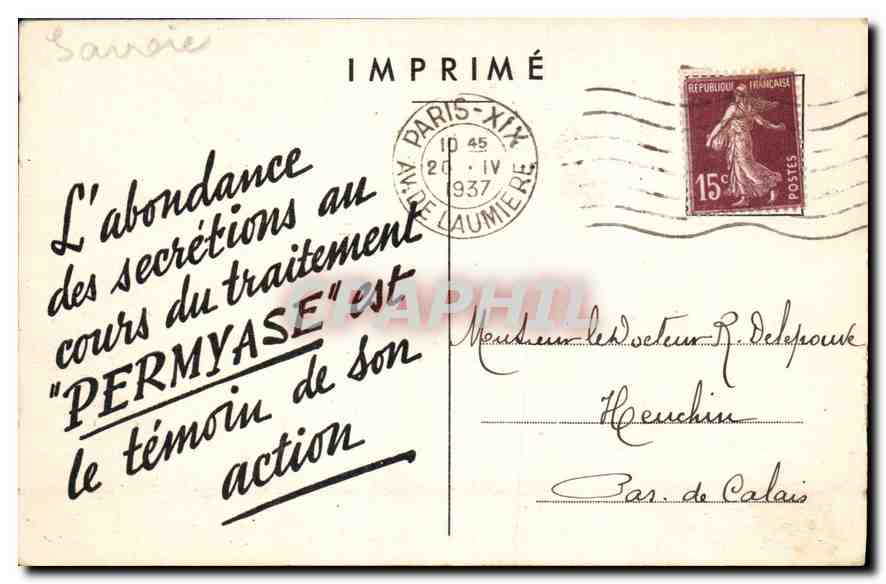 CPA Savoie — Rückseite