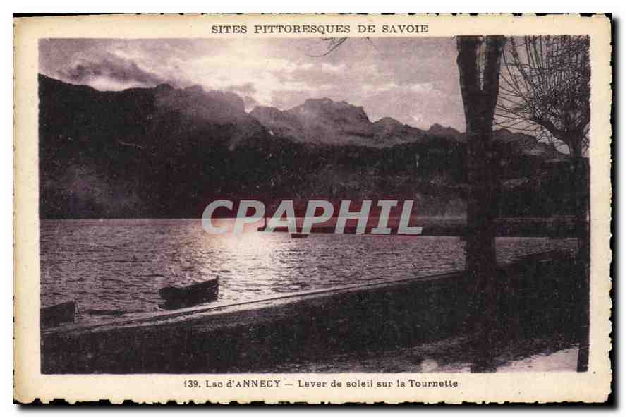 Lac d'Annecy — Lever de soleil sur la Tournette — Sites pittoresques de Savoie, n°139