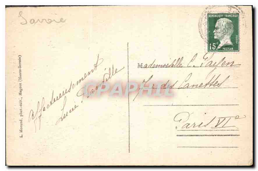 Chedde-Passy — Cascade — L. Morand, phot. (Hauts-Savoie) n°257 — Verso