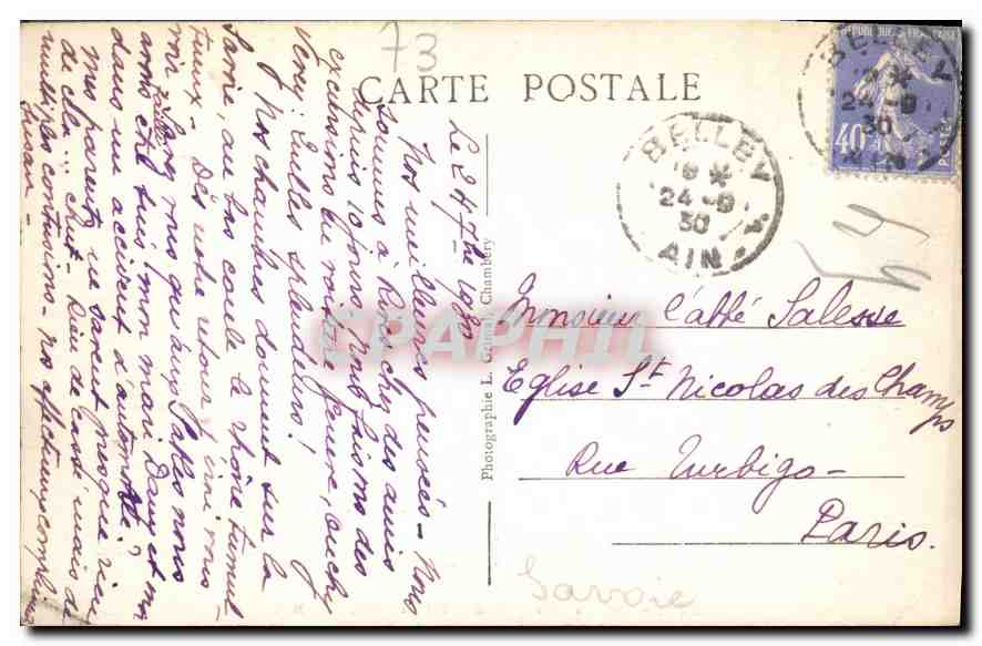 CPA La Savoie Touristique Environs d'Aix les Bains Abbaye d'Hautecombe  — Verso