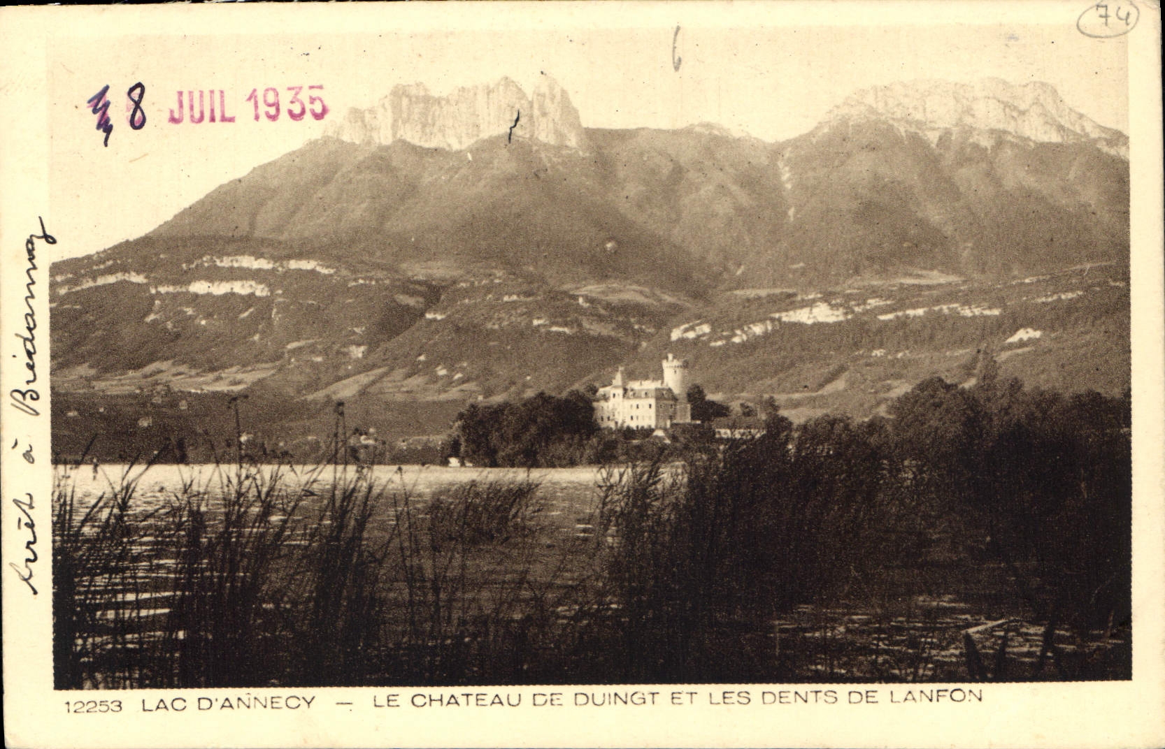 CPA Lac d'Annecy Le Chateau de Duingt et les Dents de Lanfon 
