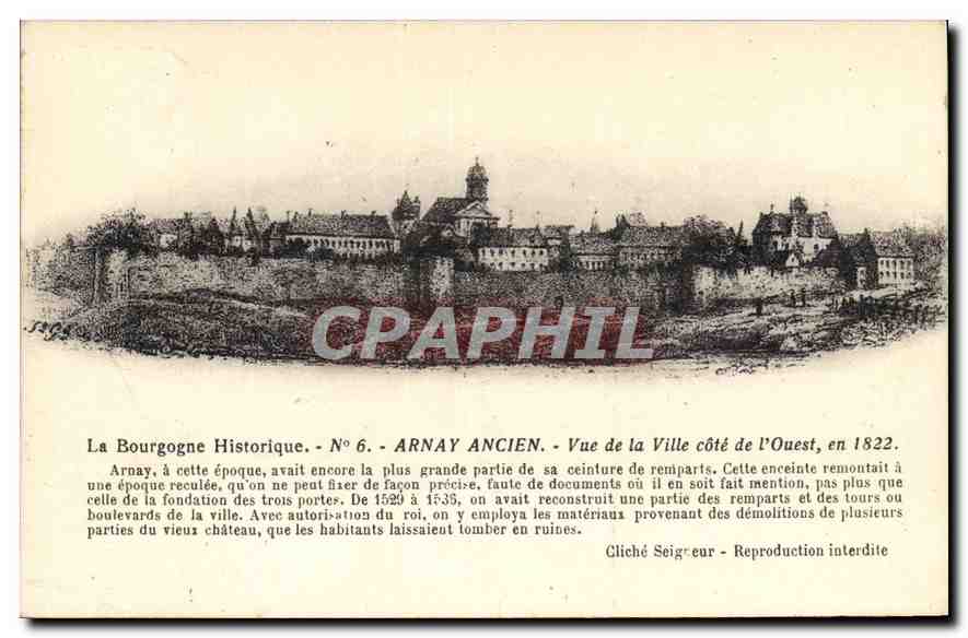 CPA La Bourgogne Historique Arnay Ancien Vue de la Ville cote d'Ouest 