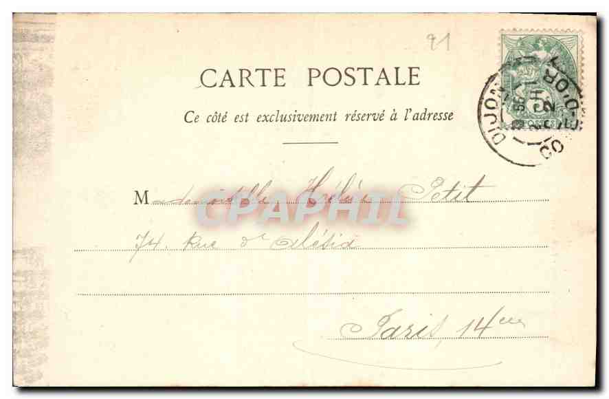 CPA Dijon Jacquemart Horloge de Notre Dame  — Rückseite