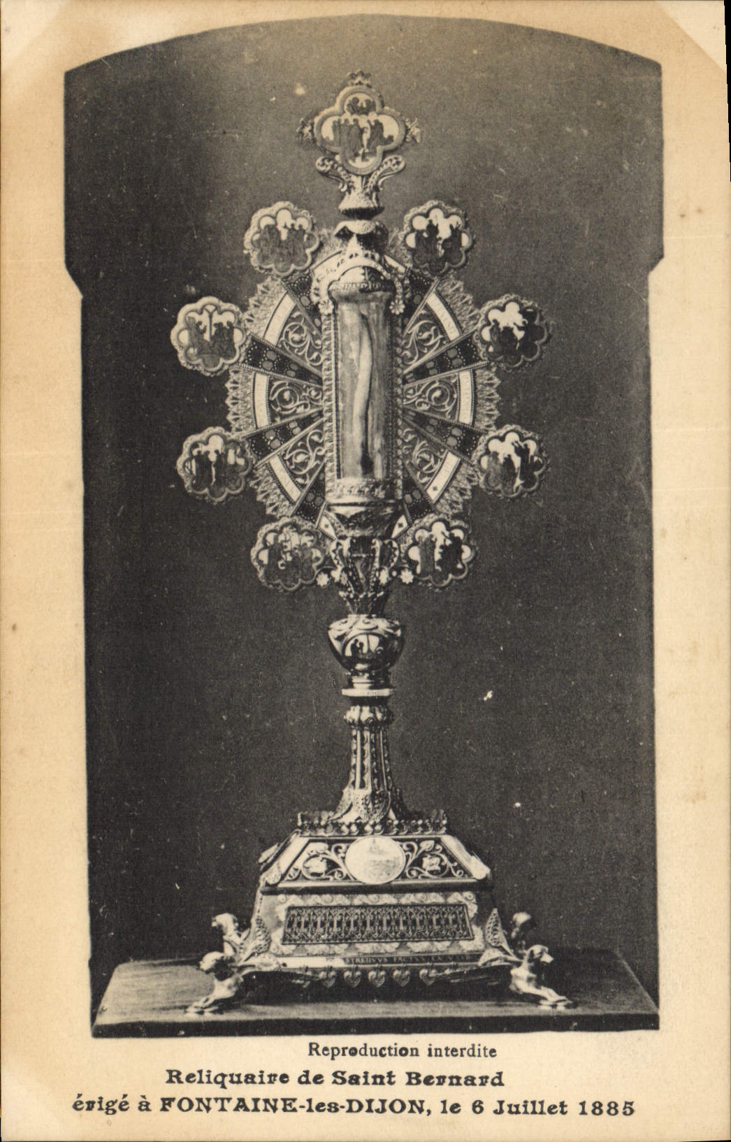 CPA Reliquaire de Saint Bernard erige a Fontaine les Dijon le 6 Juillet 1885 