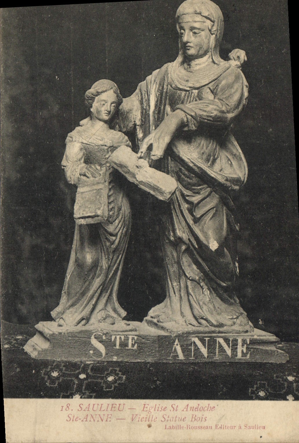 CPA Saulieu Eglise St Andoche Ste Anne Vieille Statue Bois 
