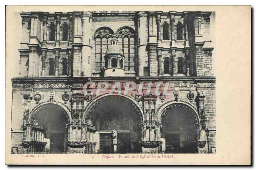 CPA Dijon Portail de l'Eglise Saint Michel 