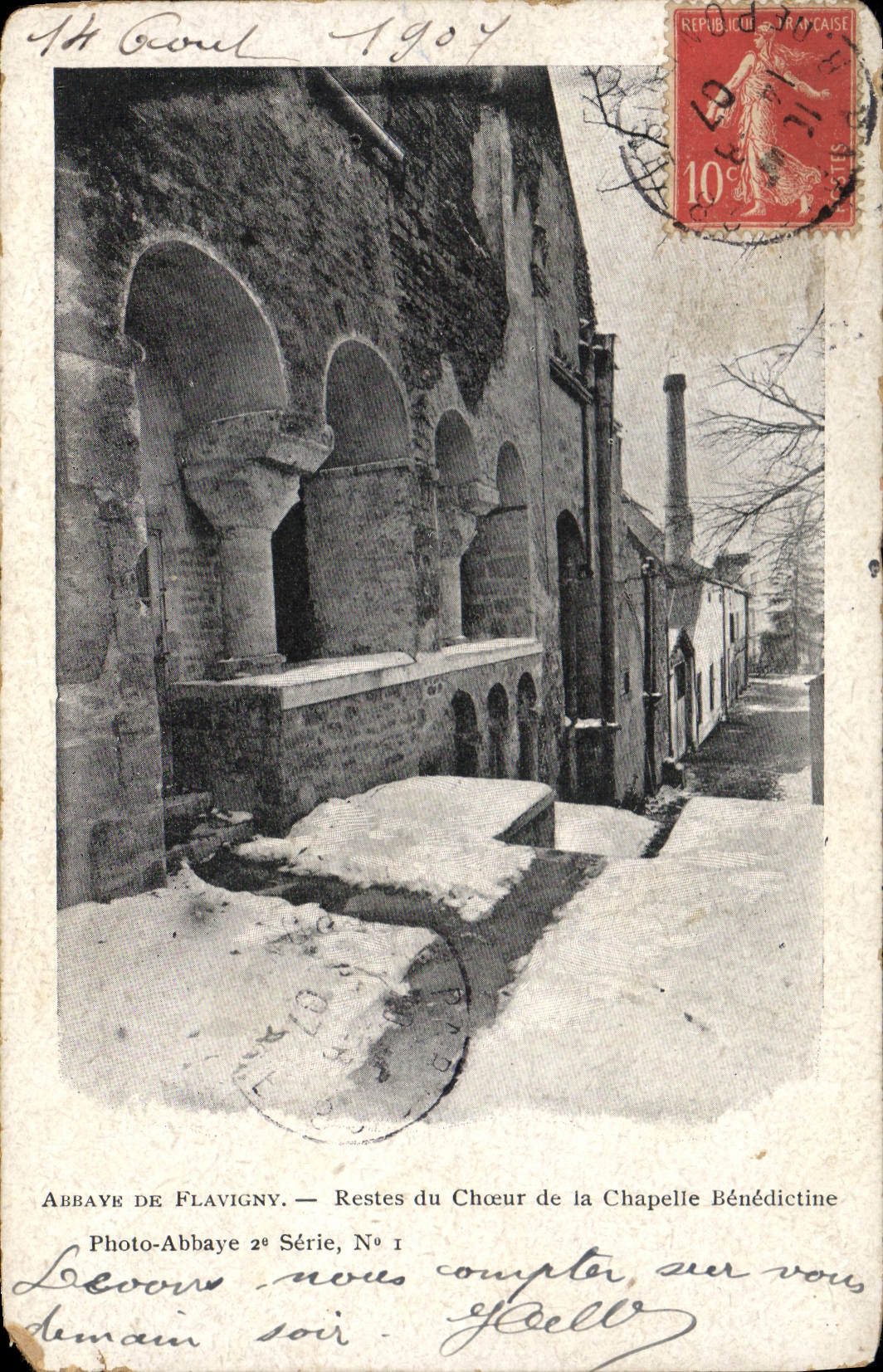 CPA Abbaye de Flavigny Restes du Choeur de la Chapelle Benedictine 