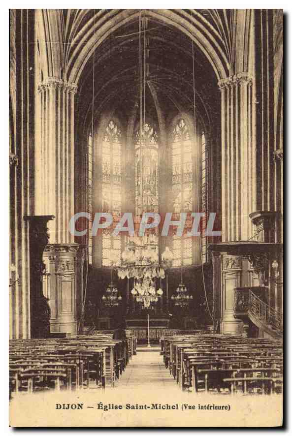 CPA Dijon Eglise Saint Michel Vue interieure 