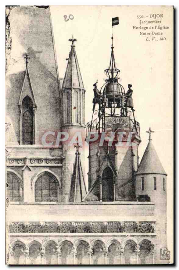 CPA Dijon Jacquemart Horloge de l'Eglise Notre Dame 