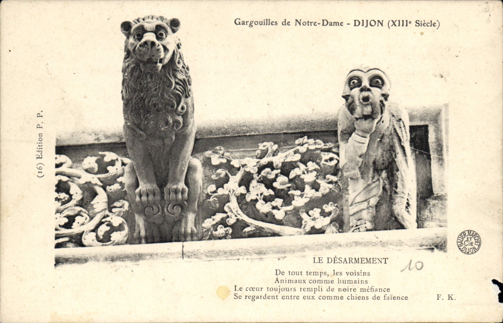 Gargouilles de Notre-Dame - DIJON (XIIIe Siècle) — Édition P. P. n°16