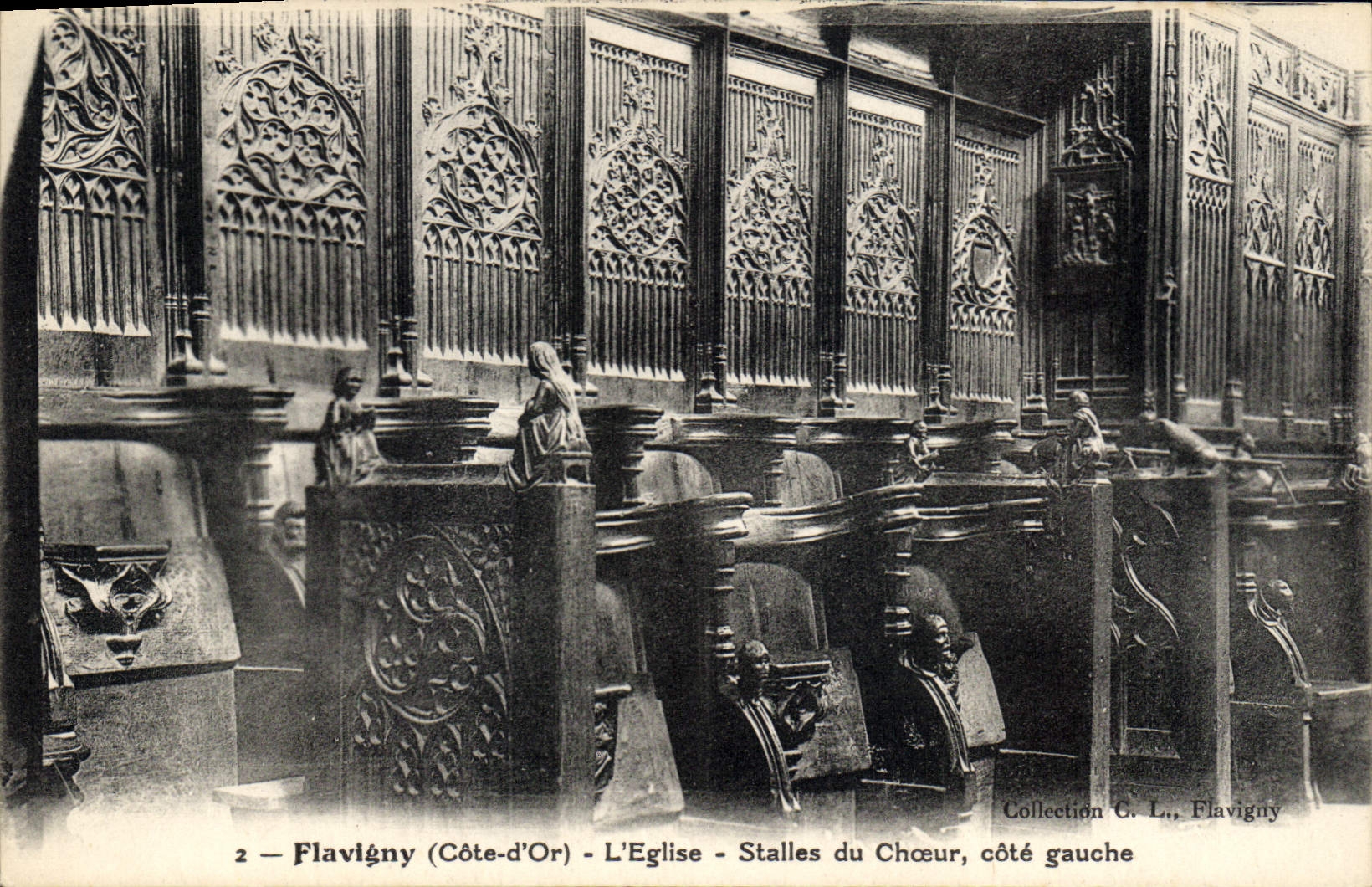 CPA Flavigny Cote d'Or L'Eglise Stalles du Choeur cote gauche 