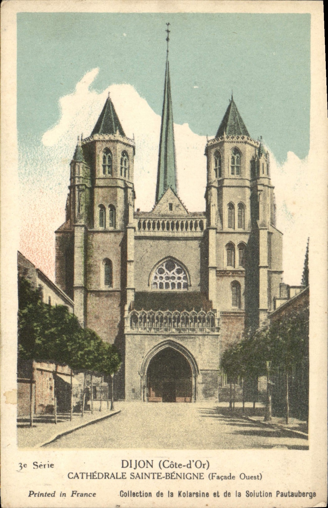 CPA Dijon Cote d'Or Cathedrale Sainte Benigne Facade Ouest 