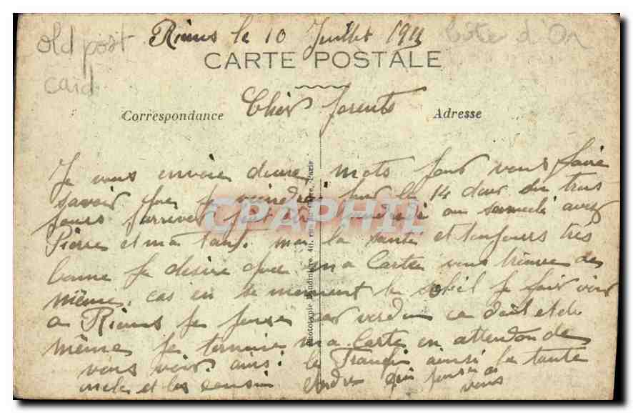CPA Dijon Porte Guillaume  — Rückseite