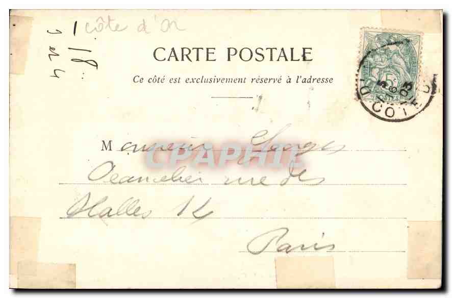 Dijon - Place Darcy — vue du bassin et des bâtiments — L. V., édit. — Rückseite