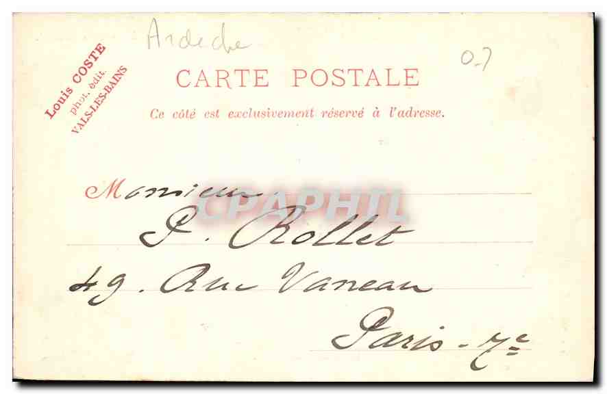 CPA L'Ardeche illustre La Chaussee des Geants  — Rückseite