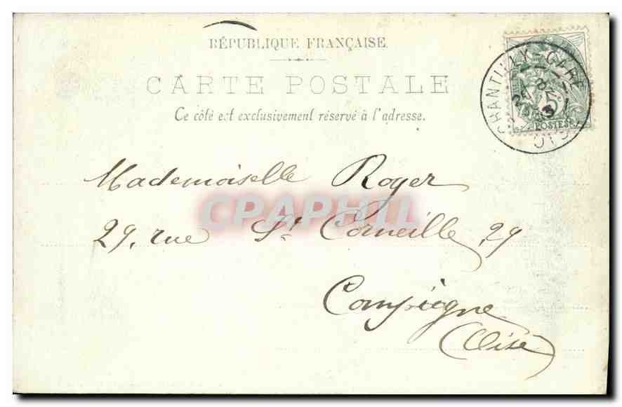 Château de Chantilly — La Chapelle des Princes de Condé — Veuve Robineau, Liége, Édit. Chantilly — Verso