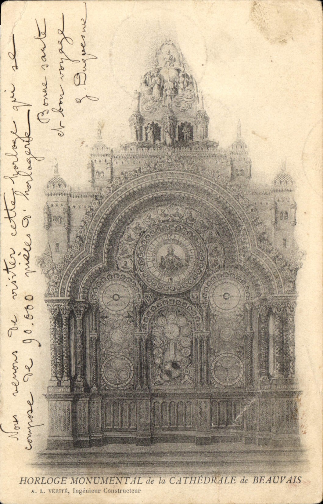 Horloge monumentale de la cathédrale de Beauvais — A. L. Vérité, Ingénieur Constructeur