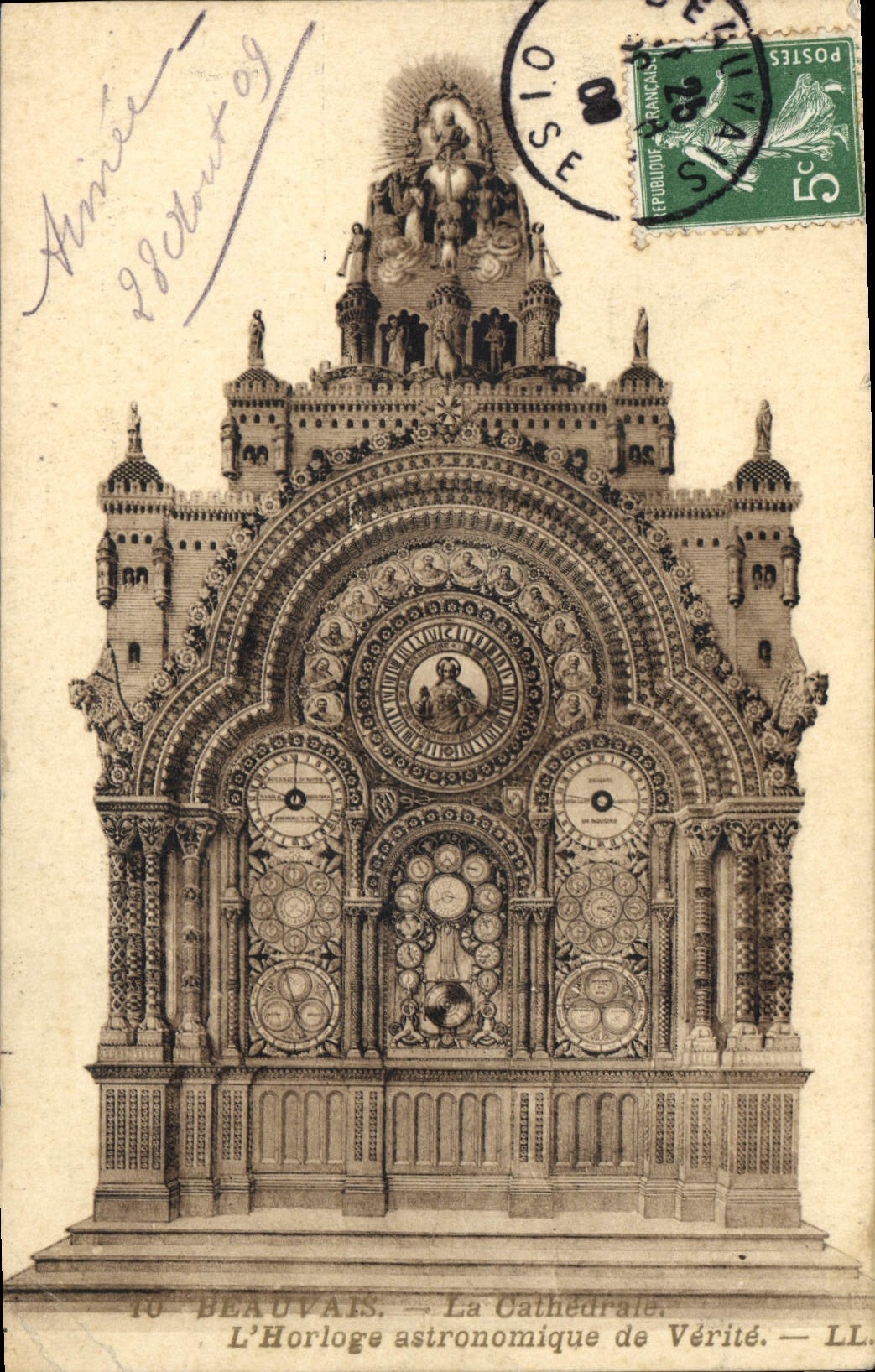 Beauvais — La Cathédrale. L'Horloge astronomique de Vérité — LL.