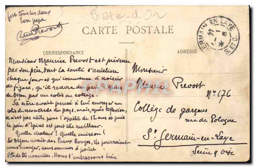 CPA Dijon Le Square Darcy — Rückseite