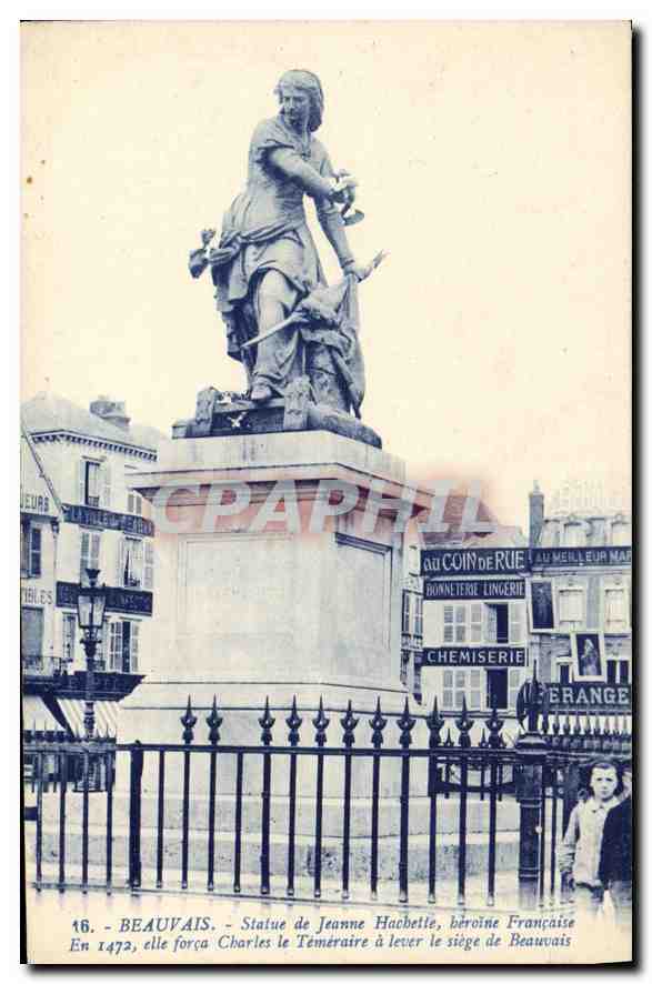 CPA Beauvais Statue de Jeanne Hachette heroine Francaise 