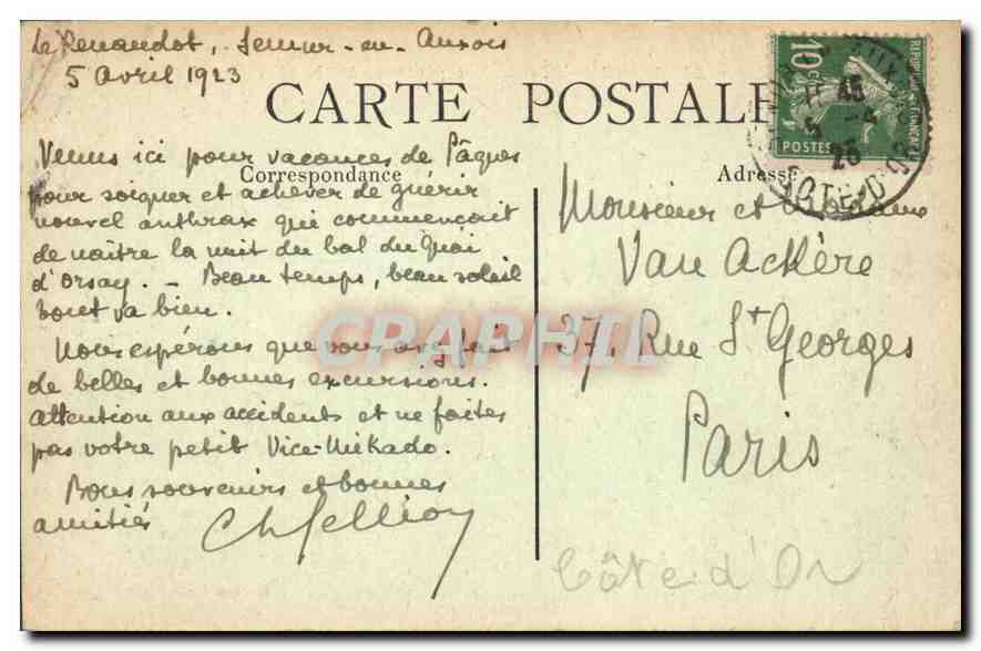 CPA Semur Cote d'Or Vue generale Cote Nord  — Rückseite