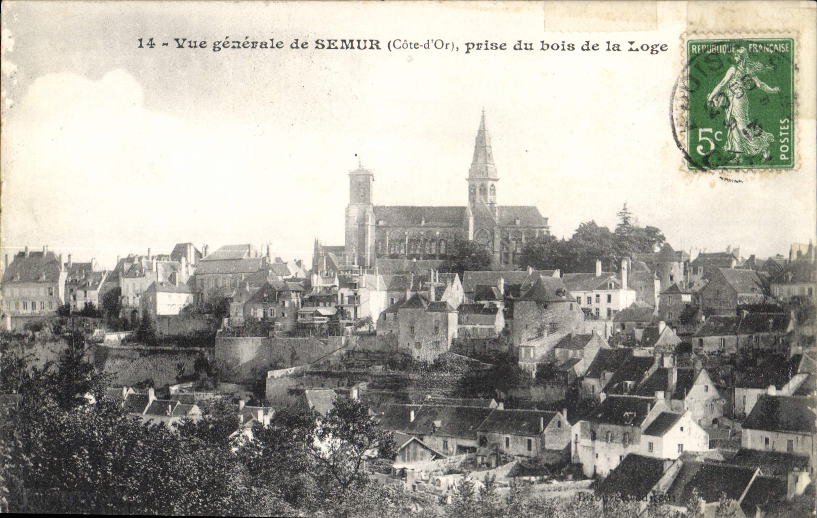 CPA Vue generale de Semur Cote d'Or prise du bois de la Loge 
