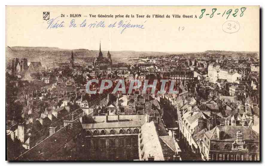 CPA Dijon Vue Generale prise de la Tour de l'Hotel de Ville Ouest 