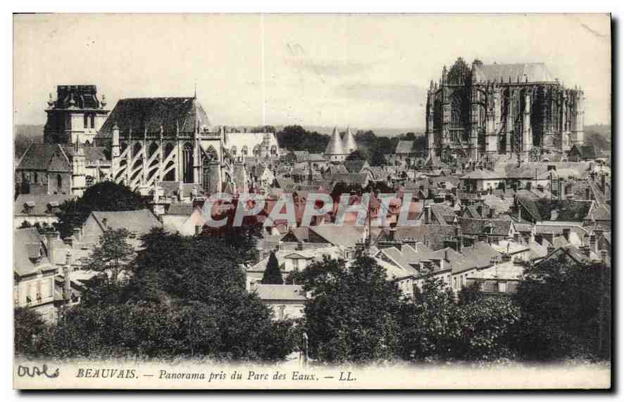 CPA Beauvais Panorama pris du Parc des Eaux 