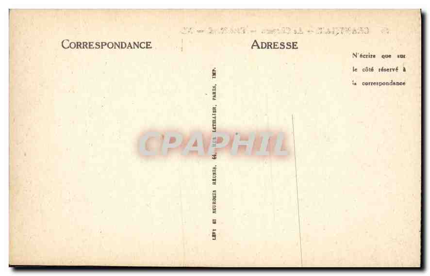 CPA Chantilly Le Chateau Cote Nord  — Rückseite
