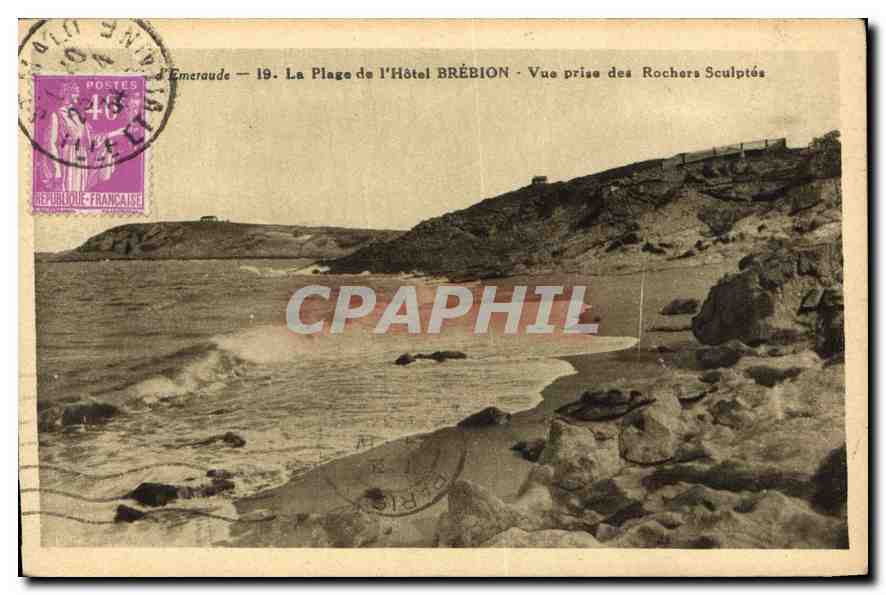 Emeraude — 19. La Plage de l'Hôtel BRÉBION — Vue prise des Rochers Sculptés