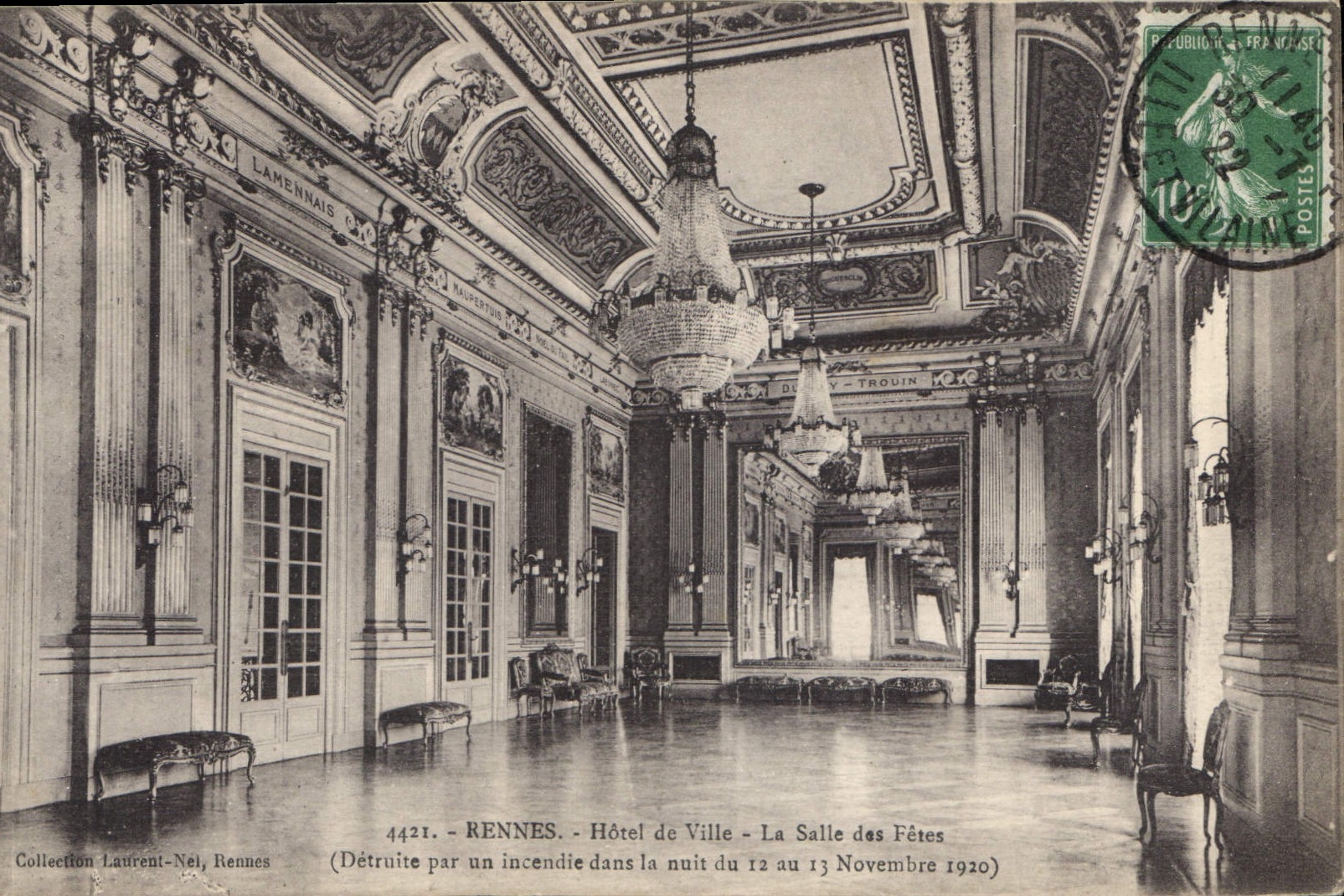 CPA Rennes Hotel de Ville La Salle des Fetes 