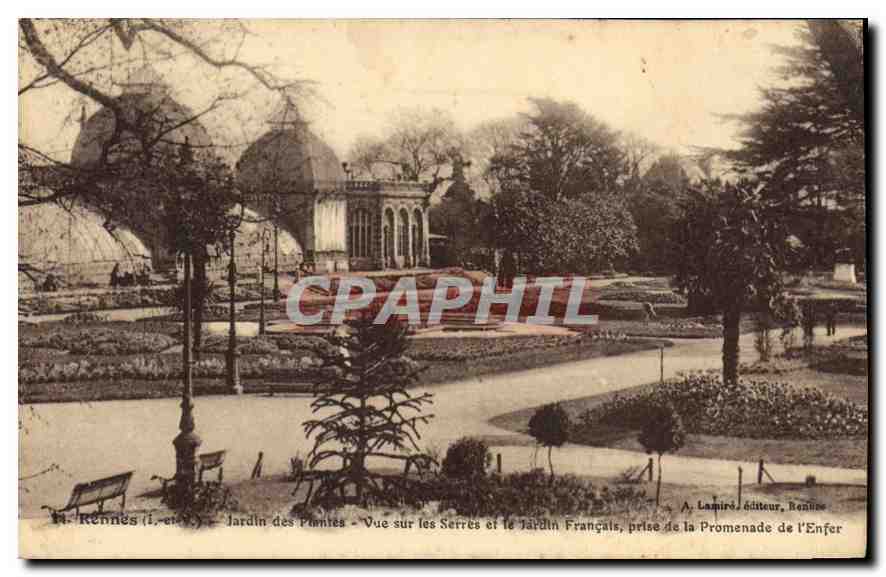 CPA Rennes Jardin des Plantes Vue sur les Serres et le Jardin Francois 