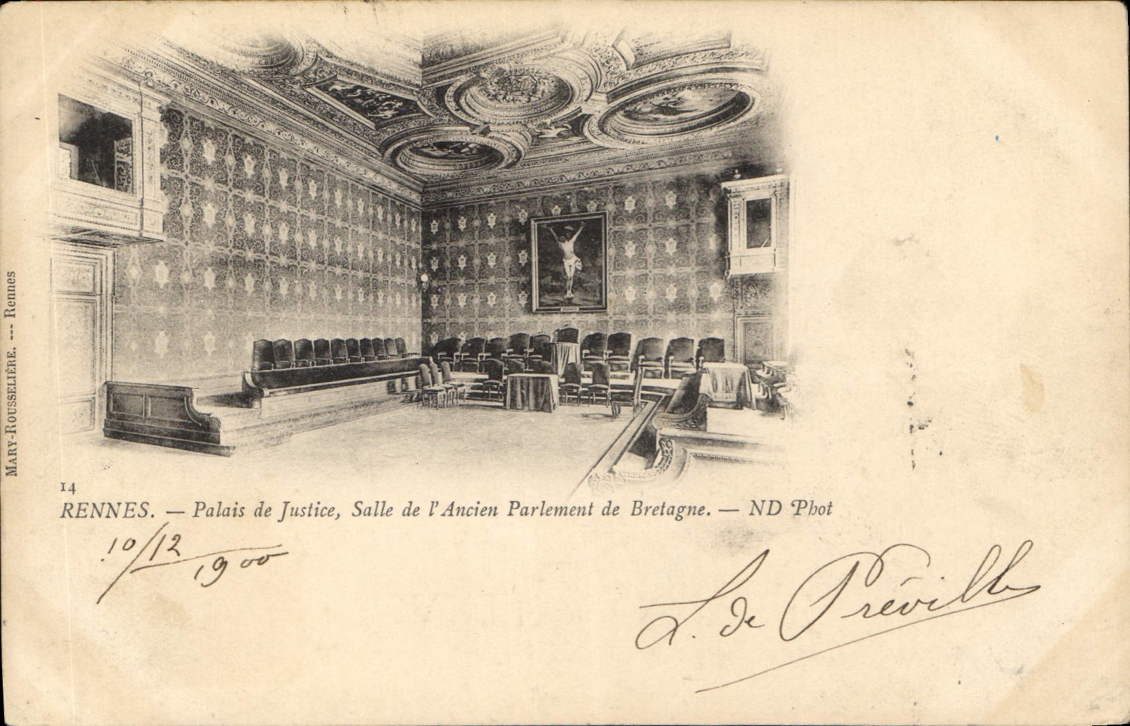 Rennes — Palast der Gerechtigkeit, Saal des Alten Parlaments der Bretagne — ND Phot