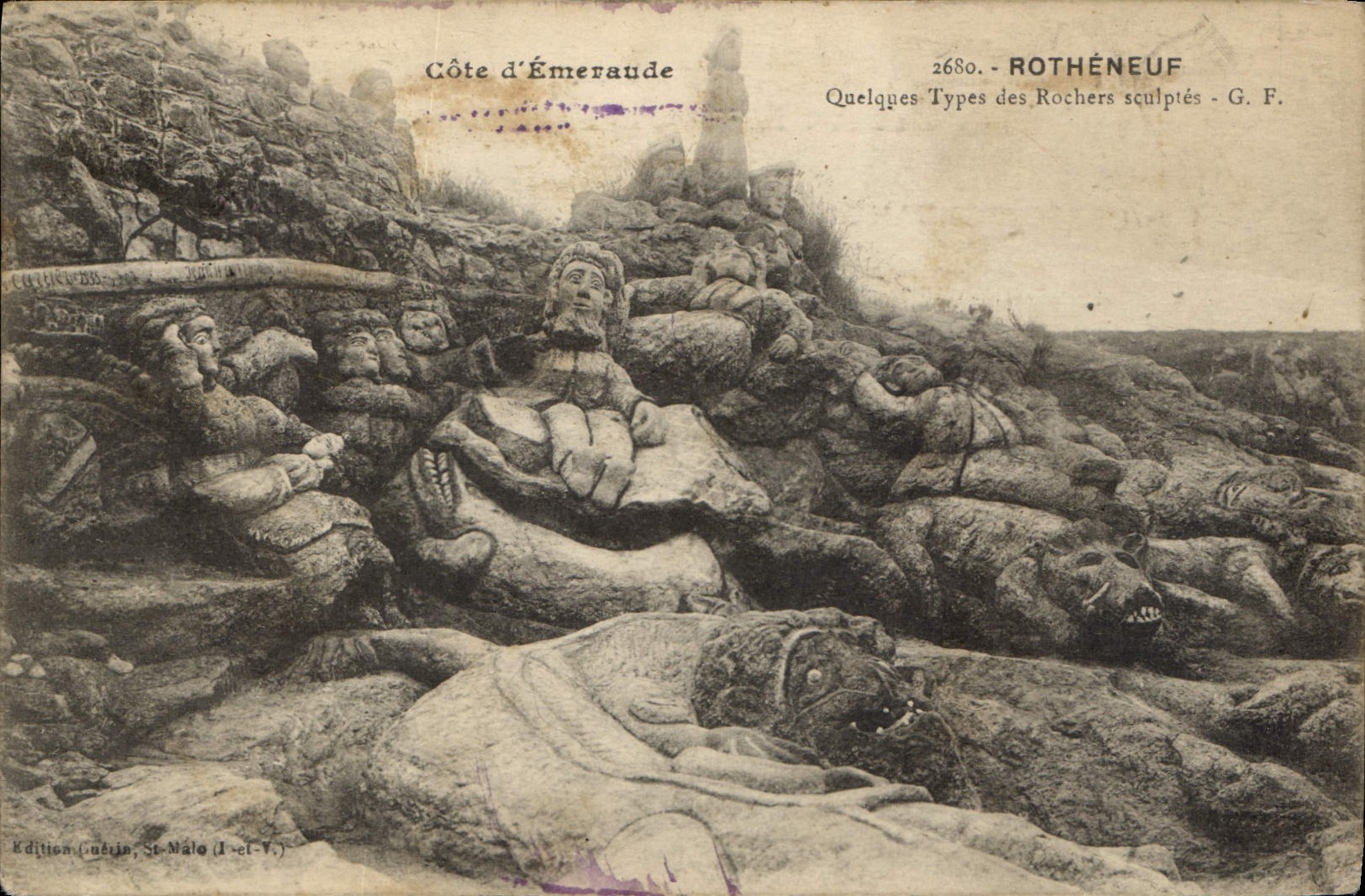 Côte d'Émeraude — Quelques Types des Rochers sculptés — ROTHÉNEUF, G. F. n°2680