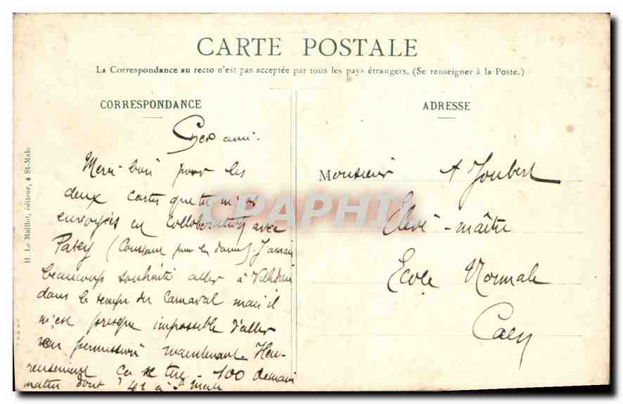 Le Bois du Lupin — Environs de ROTHENEUF — Éditeur Le Maître, n°7.B — Rückseite