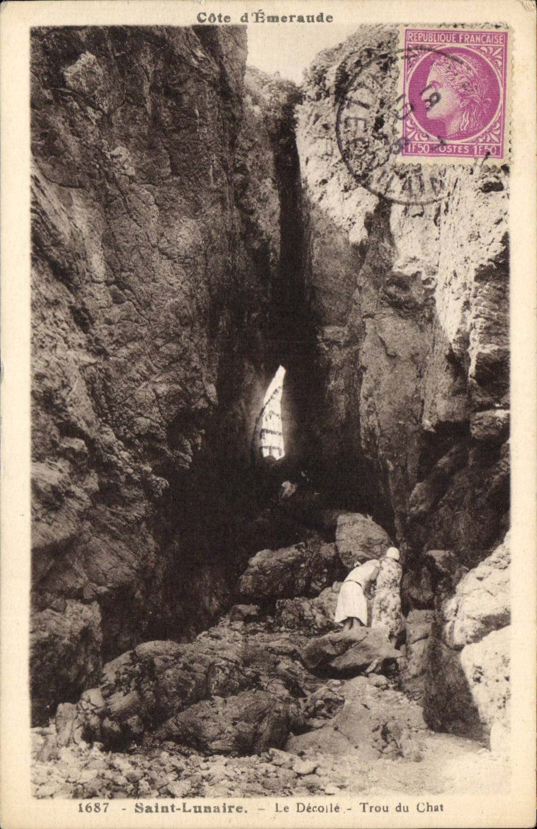 Côte d'Émeraude - Le Décoîlé - Trou du Chat — Saint-Lunaire — éditeur Laurent-Néel, n° 1687