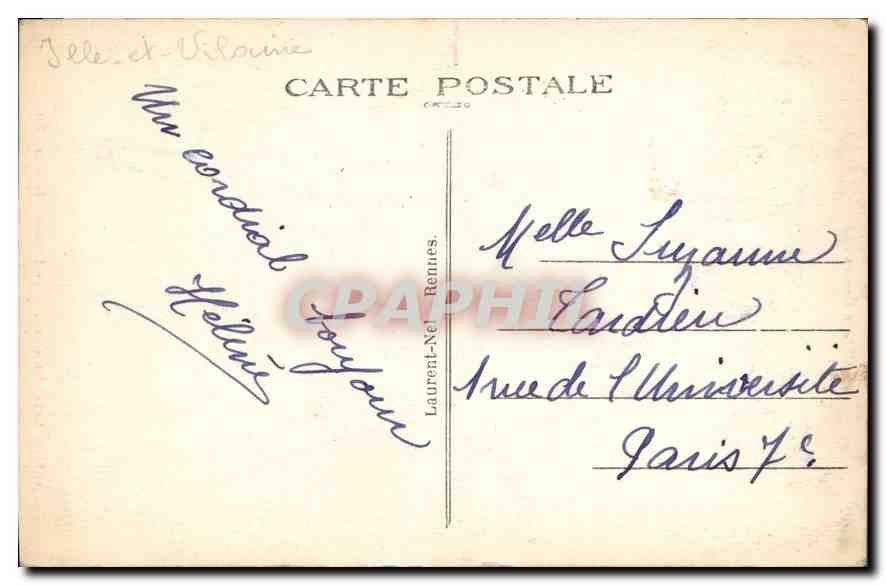 Côte d'Émeraude - Le Décoîlé - Trou du Chat — Saint-Lunaire — éditeur Laurent-Néel, n° 1687 — Achterkant